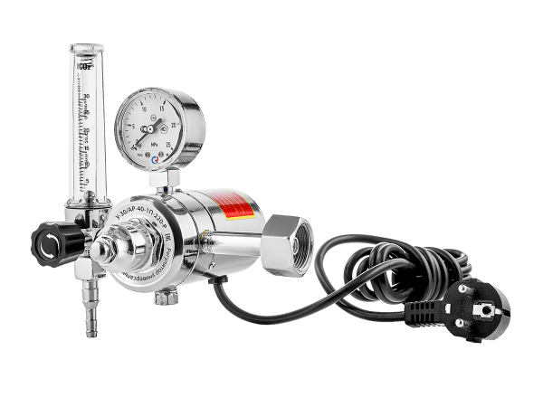 Регулятор расхода газа универсальный Сварог У-30/АР-40-П-220-Р (JTR-198 220V), манометр с поверкой